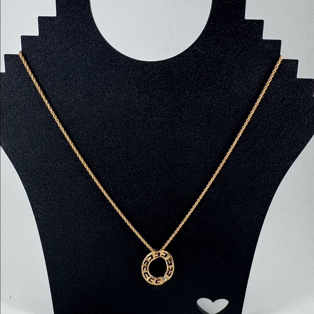 Vintage Givenchy 16 inch Gold Chain Horseshoe Pendant Necklace